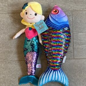 Mermaid Doll (NWT) & Fish Pillow